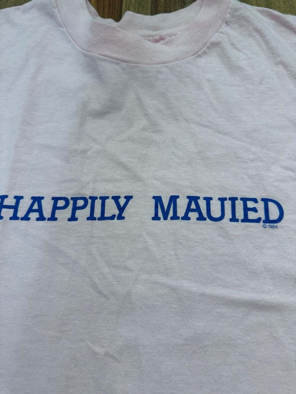 Vintage 1984 Happily Mauied Pink T-Shirt XL Single Stitch